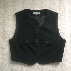 Barneys New York Black Button-up Sleeveless Vest